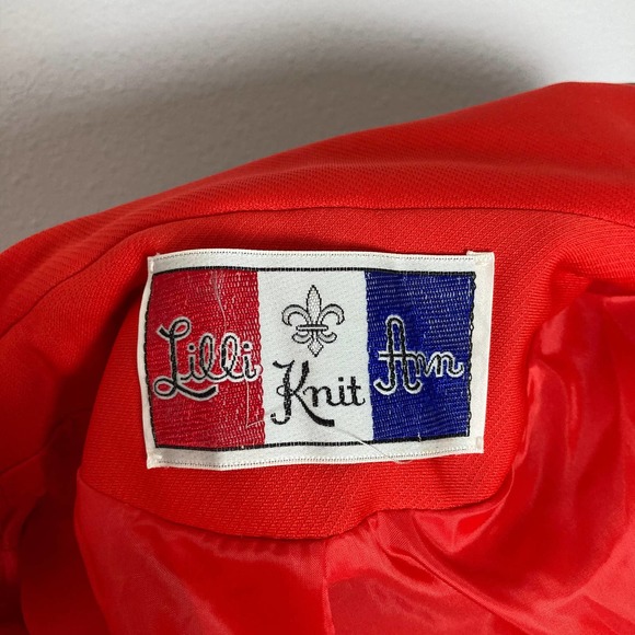 Vintage 70s Lilli Ann 3-Piece Suit Jacket Blazer Skirt Mod‎ Polka Dot // Size XS - Picture 7 of 10